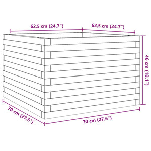 Fioriera Giardino Marrone Cera 70x70x46 cm Legno Massello Pino 3282416