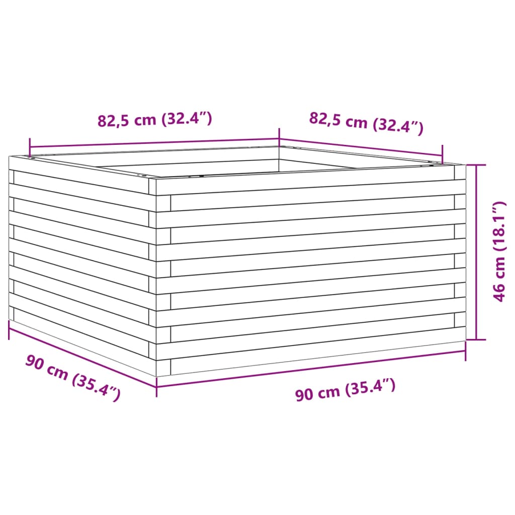 Fioriera da Giardino 90x90x46 cm in Legno Massello di Douglas 3282427