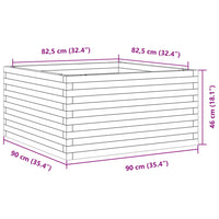 Fioriera da Giardino 90x90x46 cm in Legno di Pino Impregnato 3282428