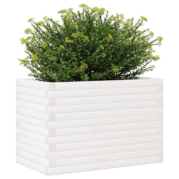 Fioriera da Giardino Bianca 70x40x46 cm Legno Massello di Pino 3282440