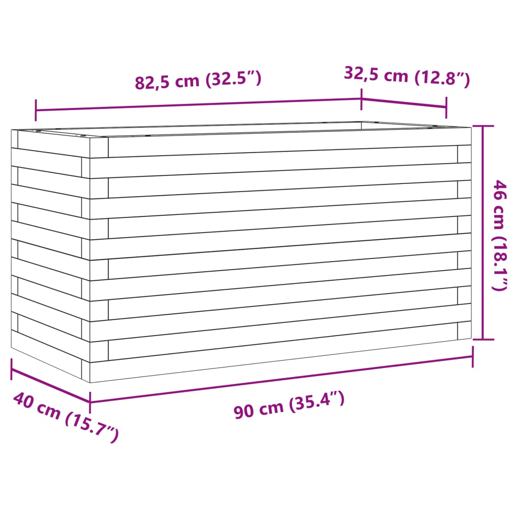 Fioriera da Giardino 90x40x46 cm in Legno Massello di Douglas 3282447