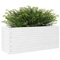 Fioriera da Giardino Bianca 110x40x46 cm Legno Massello di Pino 3282450