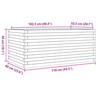 Fioriera da Giardino 110x60x46 cm in Legno Massello di Pino 3282459