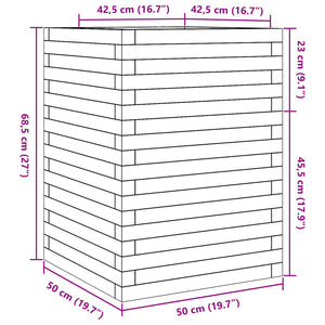 Fioriera da Giardino 50x50x68,5 cm in Legno di Pino Impregnato 3282468