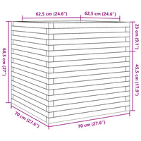 Fioriera da Giardino 70x70x68,5 cm in Legno Massello di Pino 3282474