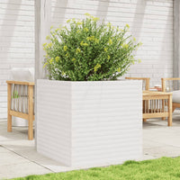 Fioriera da Giardino Bianca 70x70x68,5cm Legno Massello di Pino 3282475