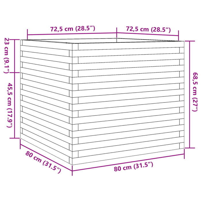 Fioriera da Giardino 80x80x68,5 cm in Legno di Pino Impregnato 3282483