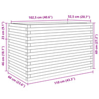 Fioriera da Giardino 110x60x68,5 cm Legno Massello Di Douglas 3282507