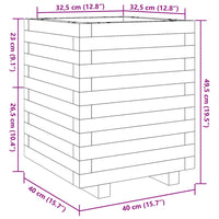 Fioriera da Giardino 40x40x49,5 cm in Legno di Pino Impregnato 3282513