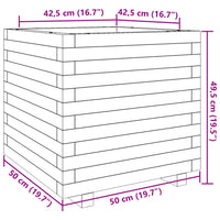 Fioriera da Giardino 50x50x49,5 cm in Legno Massello di Pino 3282514