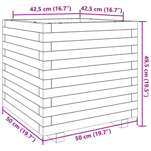 Fioriera da Giardino 50x50x49,5 cm in Legno Massello di Pino 3282514