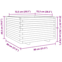 Fioriera da Giardino 80x80x49,5 cm in Legno Massello di Pino 3282529