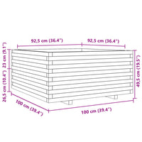 Fioriera da Giardino 100x100x49,5 cm in Legno Massello di Pino 3282539