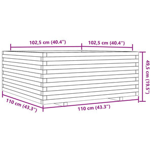 Fioriera da Giardino 110x110x49,5 cm in Legno Massello di Pino 3282544