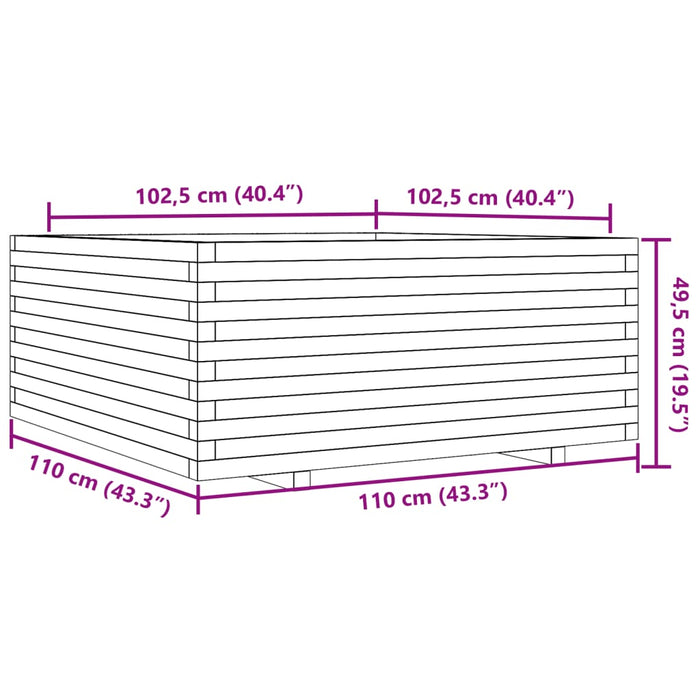 Fioriera da Giardino 110x110x49,5 cm Legno di Pino Impregnato 3282548