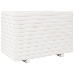 Fioriera da Giardino Bianca 70x40x49,5cm Legno Massello di Pino 3282550