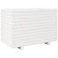 Fioriera da Giardino Bianca 70x40x49,5cm Legno Massello di Pino 3282550