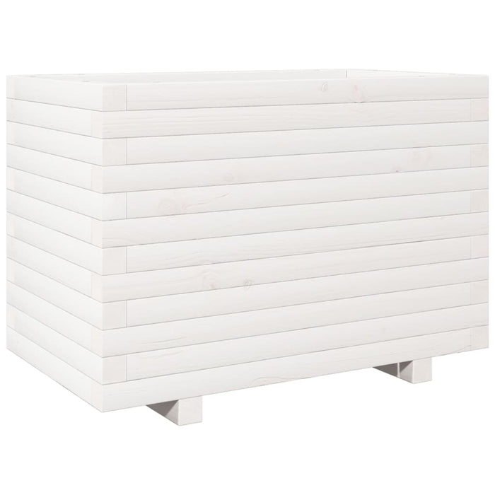 Fioriera da Giardino Bianca 70x40x49,5cm Legno Massello di Pino 3282550