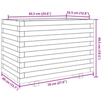 Fioriera Giardino Marrone Cera 70x40x49,5cm Legno Massello Pino 3282551