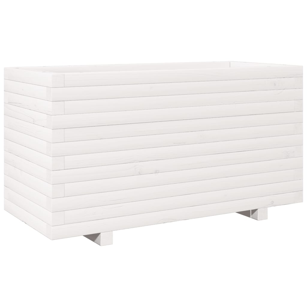 Fioriera da Giardino Bianca 90x40x49,5cm Legno Massello di Pino 3282555