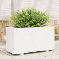 Fioriera da Giardino Bianca 90x40x49,5cm Legno Massello di Pino 3282555