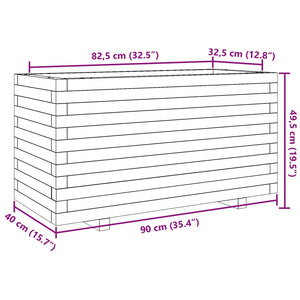 Fioriera da Giardino Bianca 90x40x49,5cm Legno Massello di Pino 3282555