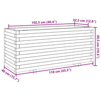 Fioriera da Giardino 110x40x49,5 cm in Legno Massello di Pino 3282559