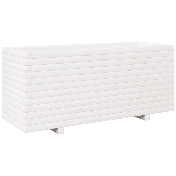 Fioriera da Giardino Bianca 110x40x49,5 cm Legno Massello Pino 3282560