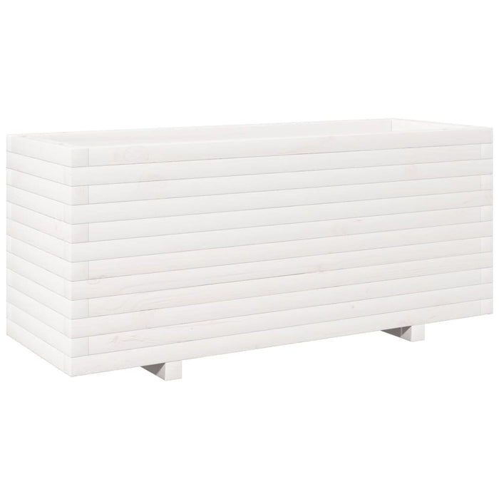 Fioriera da Giardino Bianca 110x40x49,5 cm Legno Massello Pino 3282560