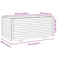 Fioriera da Giardino 110x60x49,5 cm in Legno Massello di Pino 3282569