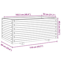 Fioriera Giardino Marrone Cera 110x60x49,5 Legno Massello Pino 3282571