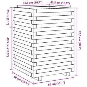 Fioriera da Giardino 50x50x72,5 cm in Legno di Pino Impregnato 3282578