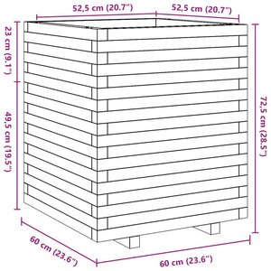 Fioriera da Giardino 60x60x72,5 cm in Legno di Pino Impregnato 3282583