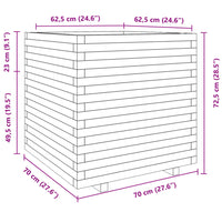 Fioriera da Giardino 70x70x72,5 cm in Legno Massello di Douglas 3282587