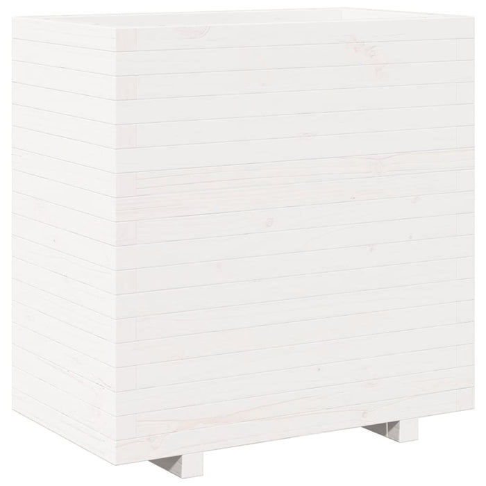 Fioriera da Giardino Bianca 70x40x72,5cm Legno Massello di Pino 3282590