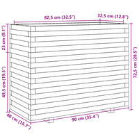 Fioriera da Giardino 90x40x72,5 cm in Legno Massello di Pino 3282594