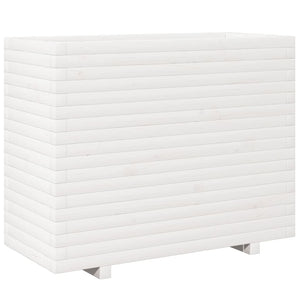 Fioriera da Giardino Bianca 90x40x72,5cm Legno Massello di Pino 3282595