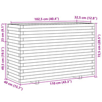 Fioriera da Giardino 110x40x72,5 cm in Legno Massello di Pino 3282599