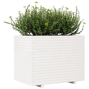 Fioriera da Giardino Bianca 90x60x72,5cm Legno Massello di Pino 3282605