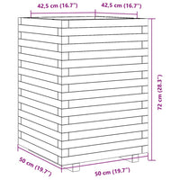 Fioriera da Giardino 50x50x72 cm in Legno Massello di Pino 3282609