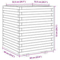 Fioriera da Giardino Bianca 60x60x72 m Legno Massello di Pino 3282615