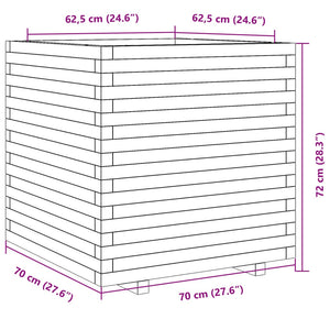 Fioriera Giardino Marrone Cera 70x70x72 cm Legno Massello Pino 3282621