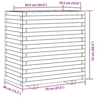 Fioriera da Giardino 70x40x72 cm in Legno Massello di Pino 3282629