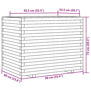 Fioriera da Giardino 90x60x72 cm in Legno Massello di Pino 3282644