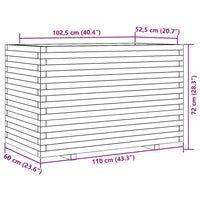 Fioriera da Giardino 110x60x72 cm in Legno Massello di Pino 3282649