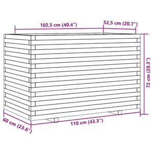 Fioriera da Giardino 110x60x72 cm in Legno Massello di Pino 3282649