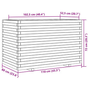 Fioriera Giardino Marrone Cera 110x60x72 cm Legno Massello Pino 3282651