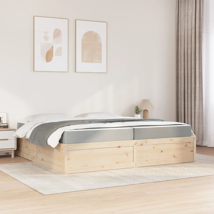 Letto con Materasso 200x200 cm in Legno Massello di Pino 3281922