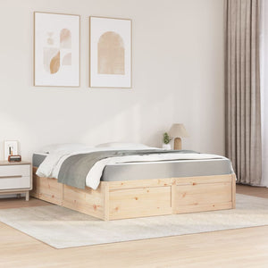 Letto con Materasso 160x200 cm in Legno Massello di Pino 3281928