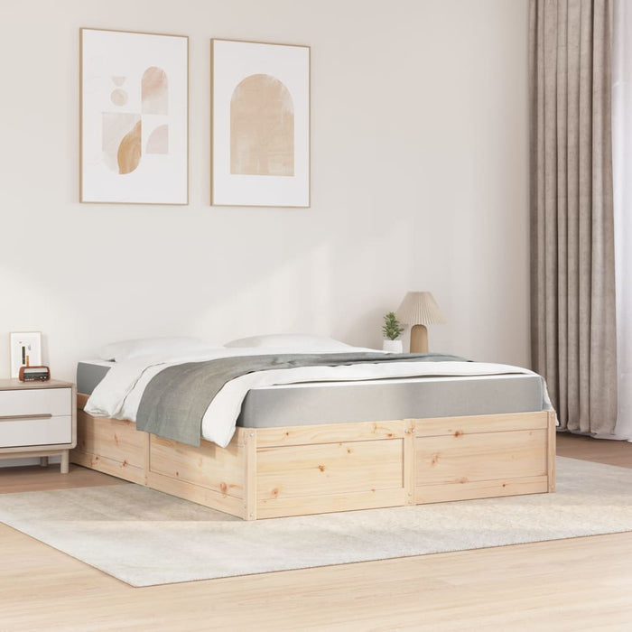 Letto con Materasso 140x200 cm in Legno Massello di Pino 3281934